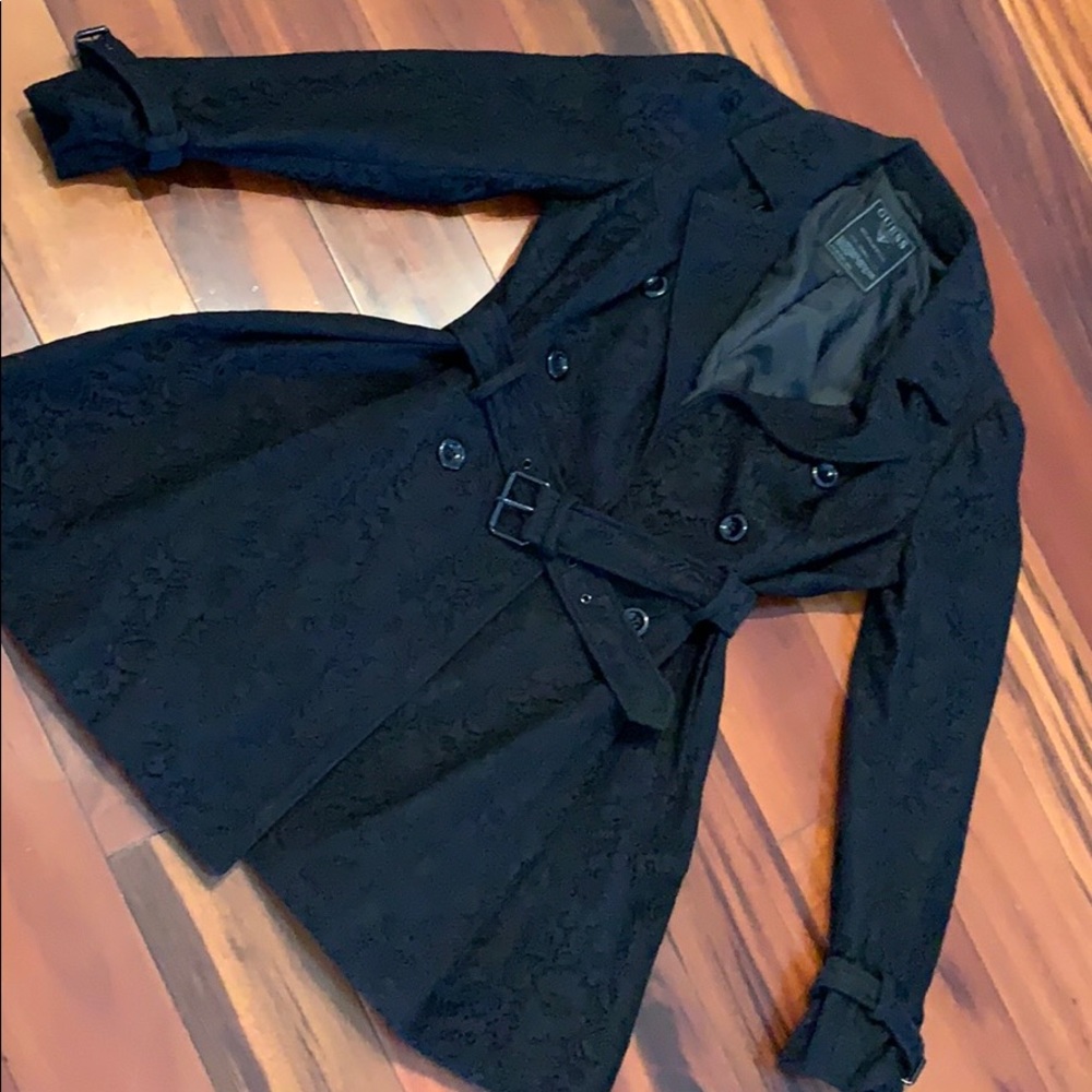NWOT Guess Lace Trench Coat Jacket